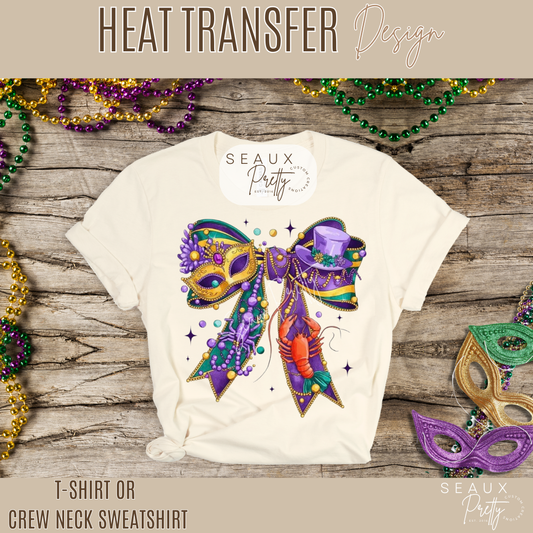Mardi Gras Coquette Bow Version 2 Tee