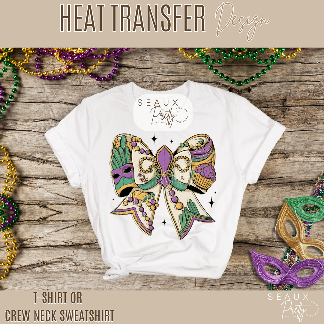 Mardi Gras Coquette Bow Version 3 Tee