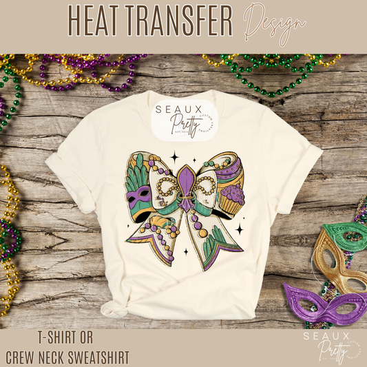 Mardi Gras Coquette Bow Version 3 Tee