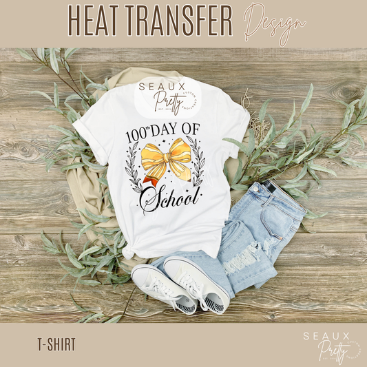 100th Day of School Pencil Bow Tee