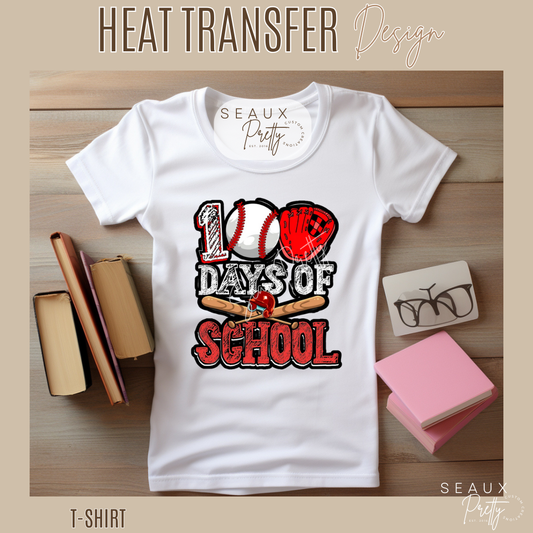 Baseball 100 Days of School Tee