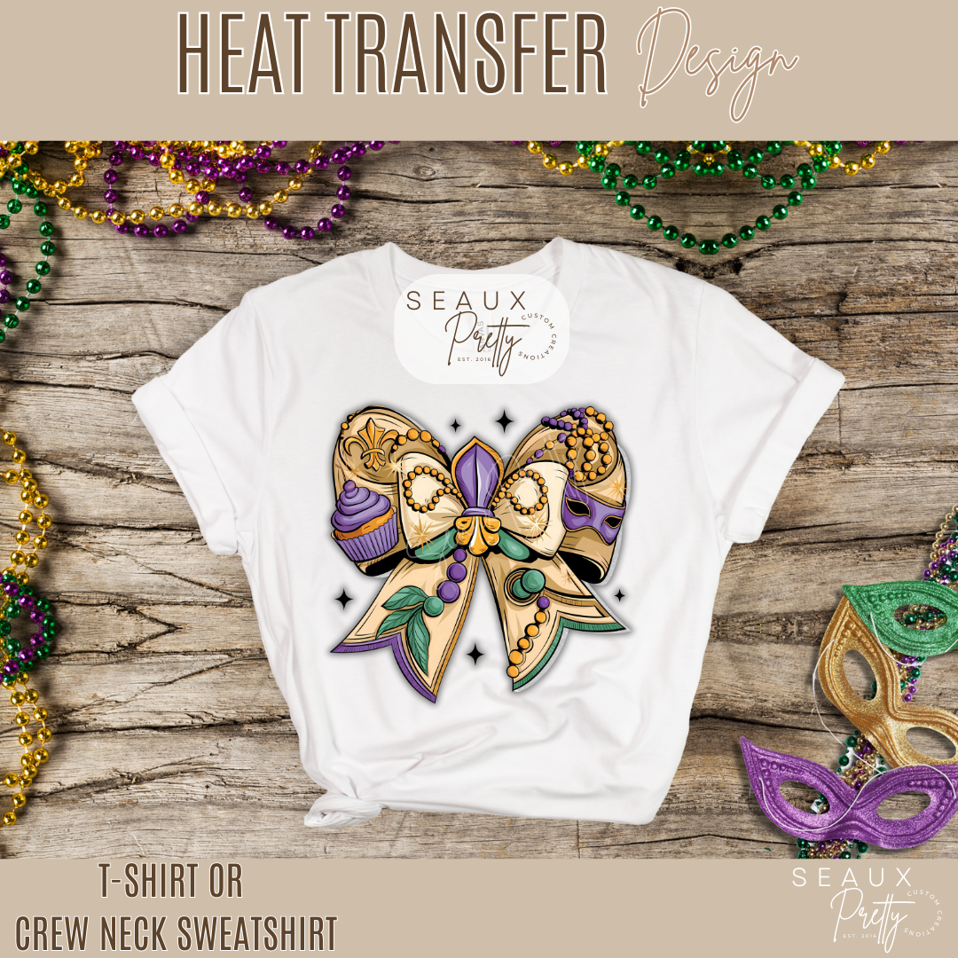 Coquette Bow Mardi Gras Tee