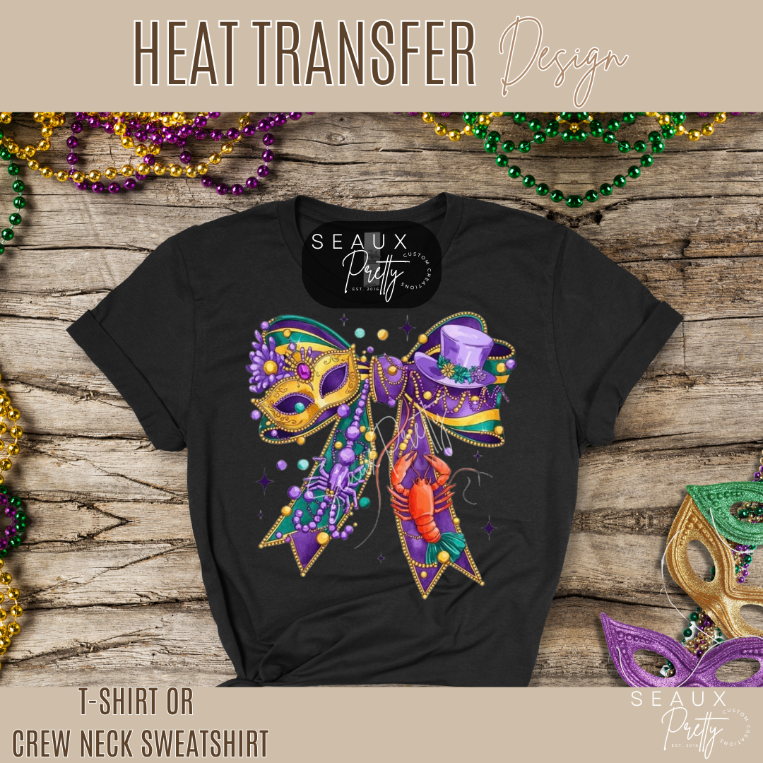 Mardi Gras Coquette Bow Version 2 Tee
