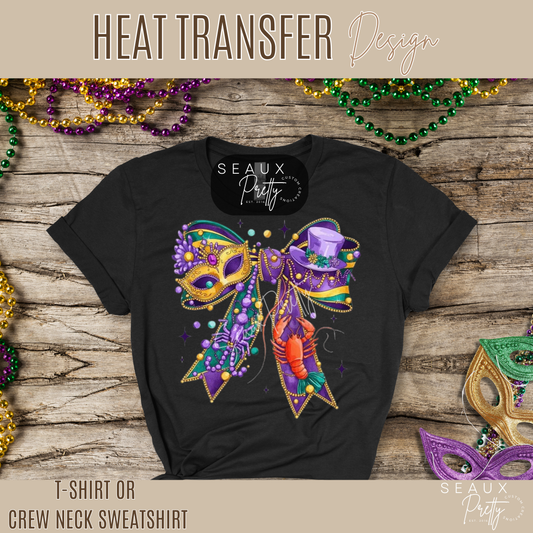 Mardi Gras Coquette Bow Version 2 Tee