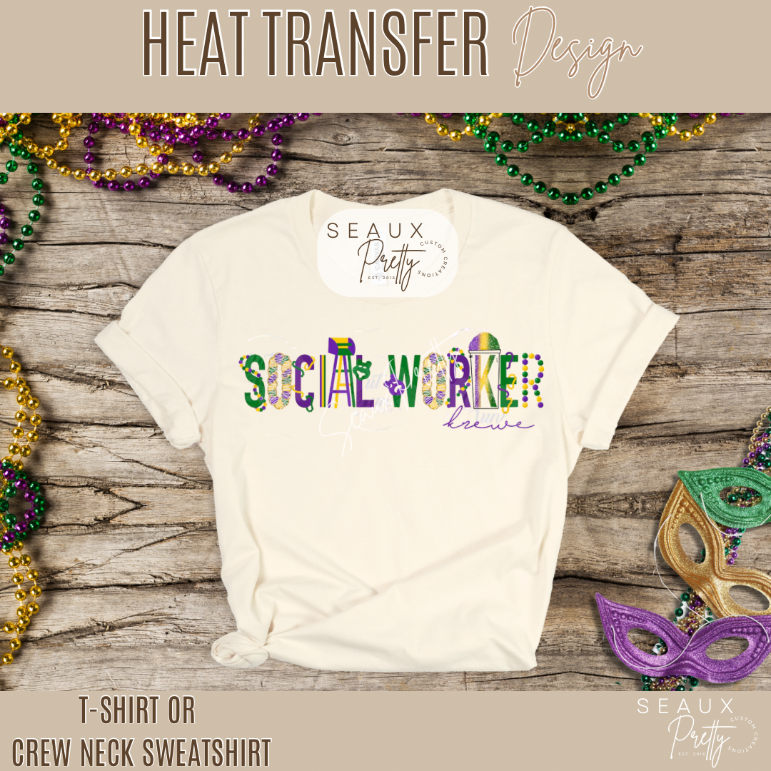 Social Worker Krewe Mardi Gras Tee