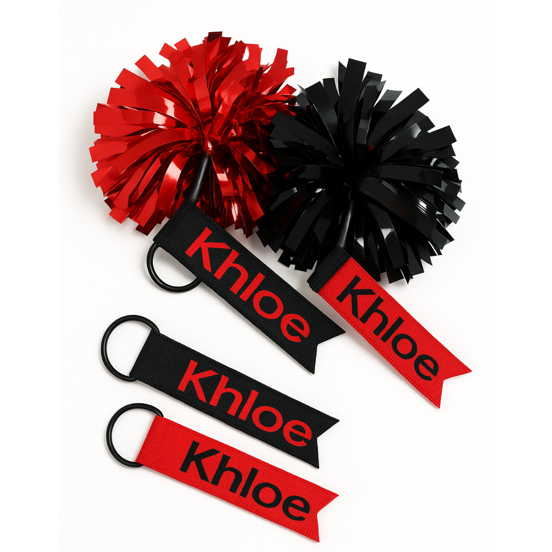 Personalized Cheer Pom Name Tags – Set of 2