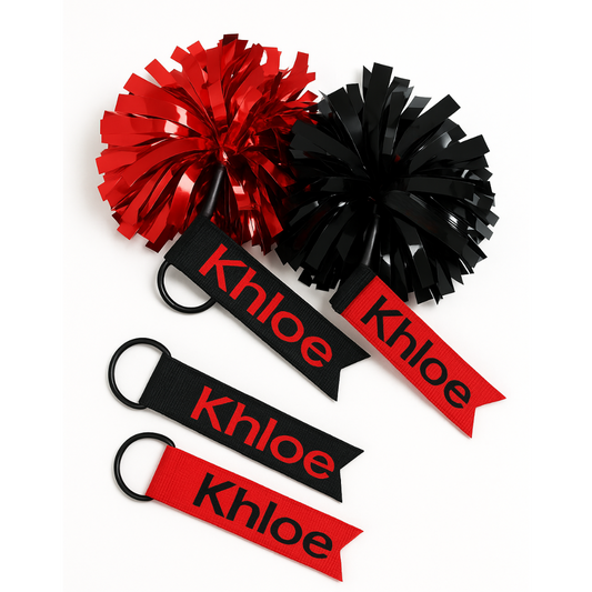 Personalized Cheer Pom Name Tags – Set of 2