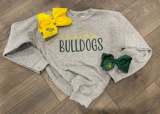 Embroidered School Spirit Crew Neck Sweatshirt