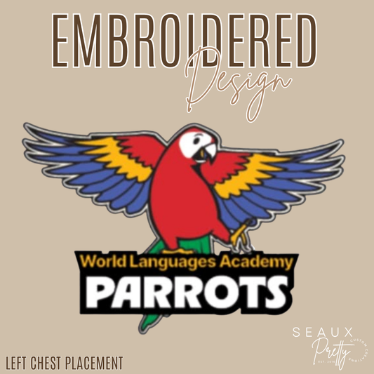 World Languages Academy Mascot Embroidered Polo