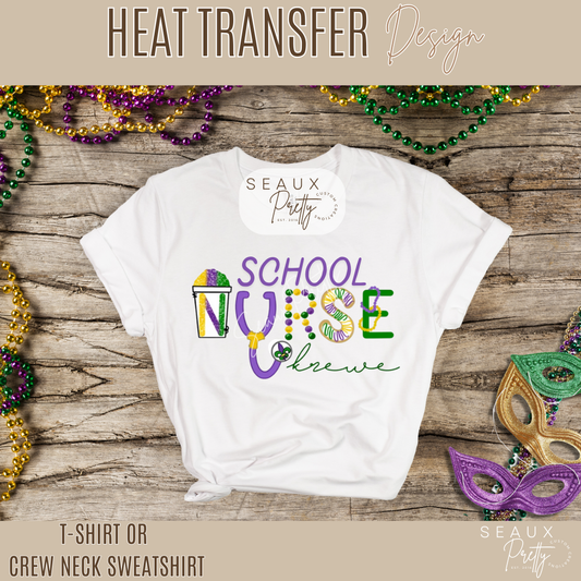 School Nurse Krewe Mardi Gras Tee