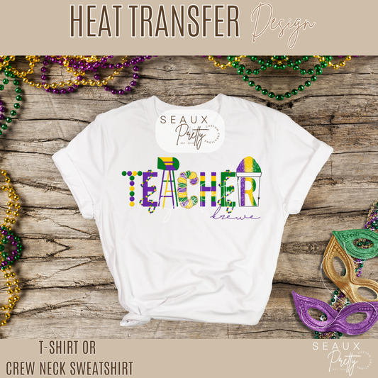 Teacher Krewe Mardi Gras Tee