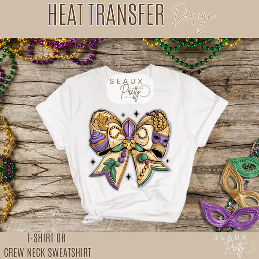 Coquette Bow Mardi Gras Tee