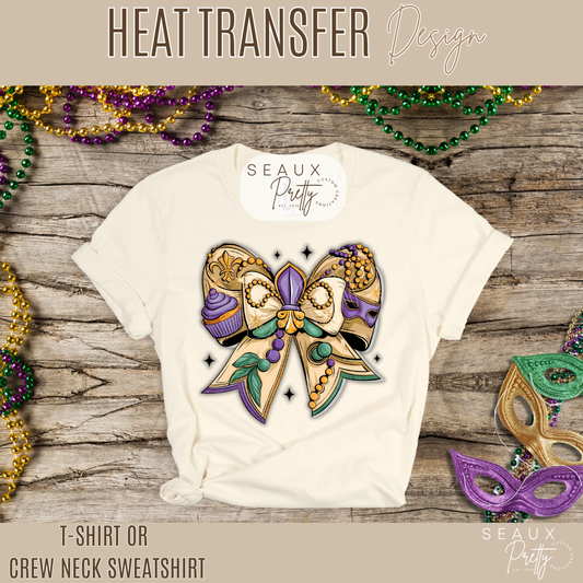 Coquette Bow Mardi Gras Tee