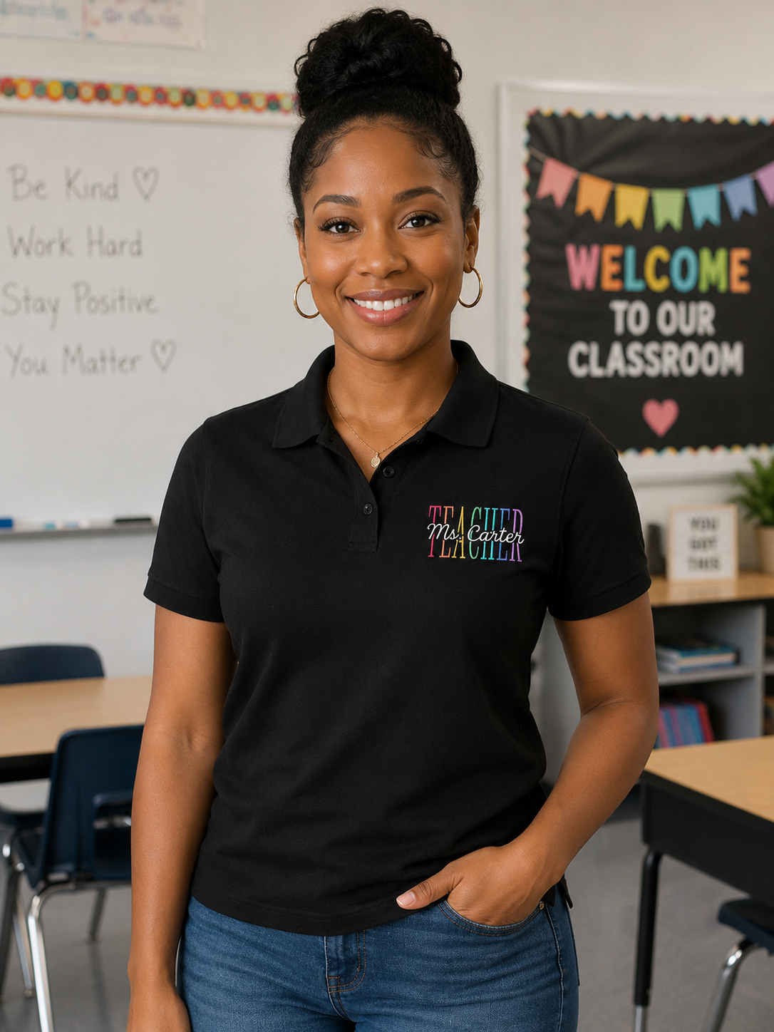 Teacher Title Embroidered Design w/Name