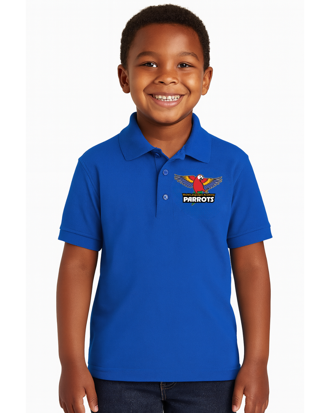 World Languages Academy Mascot Embroidered Polo – Seaux Pretty